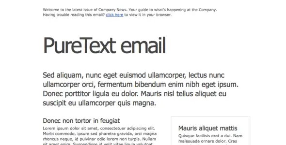 PureText Email Newsletter - Email Templates Marketing